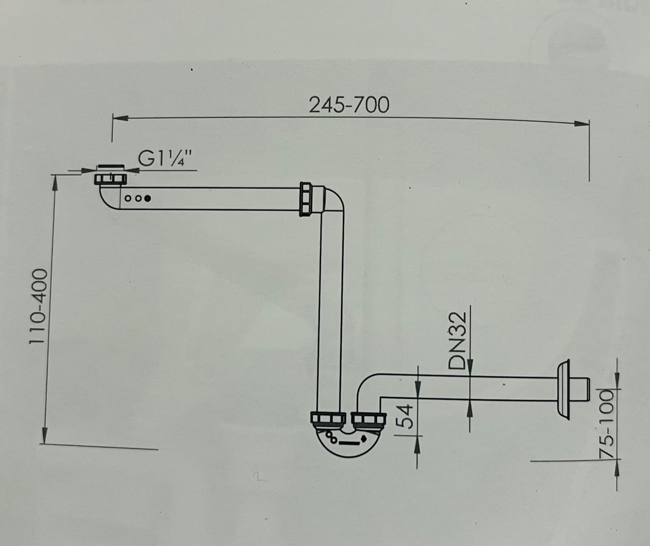 Sifone per lavabo e bidet 11/4 X 32 Autopulente in ABS Bianco - LB PLAST -  IDROTERMSTORE