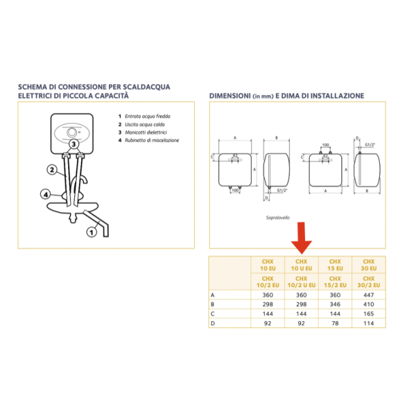 Scaldabagno elettrico 10 litri SottoLavello - CHAFFOTEAUX - immagine 2